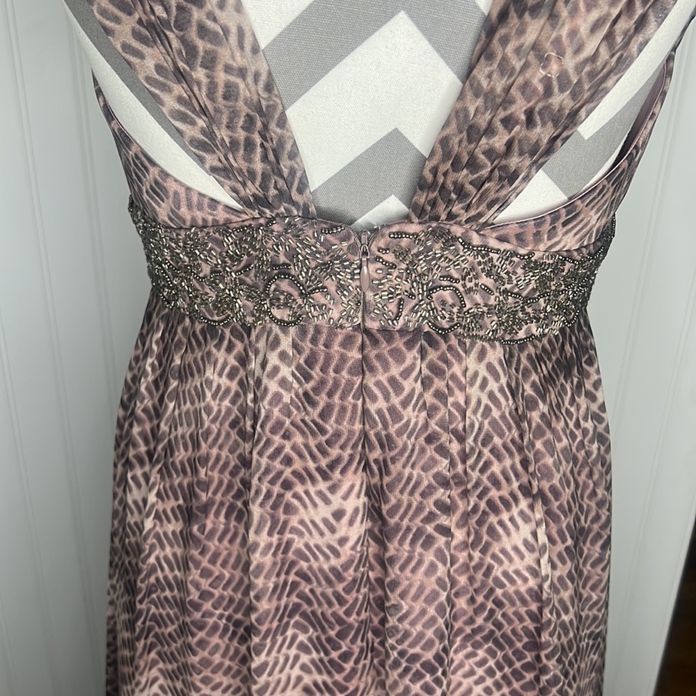 Donna Ricco Silk Beaded Maxi Halter Dress Size 6 - Picture 10 of 16